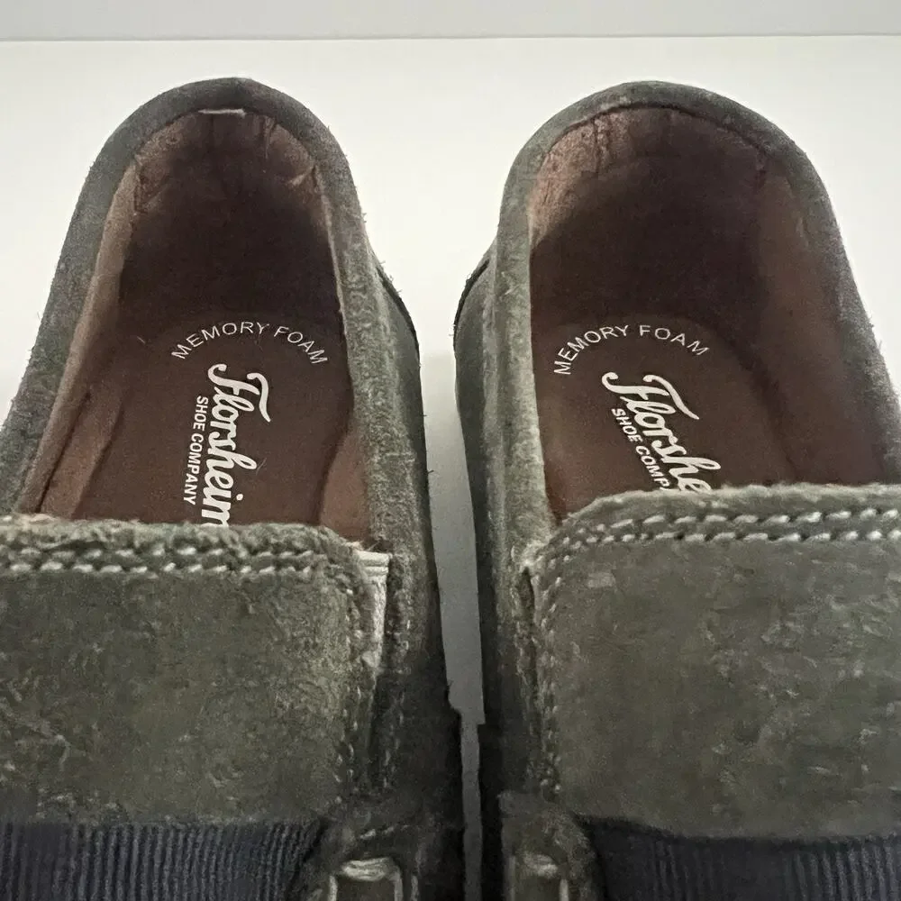 Florsheim Jasper JR Gray Suede Strap Kids Loafer 2.5M Slip-On Comfort Shoe 16680